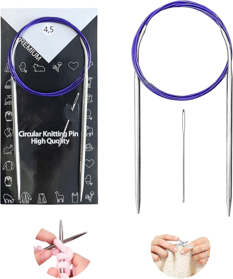 Soosui 4.5 mm Circular Knitting Needles US7 |40 inches/100 cm | Suitable for Beginners to Knit Sweaters, Scarves, Blankets and Other Projects! - Image 1